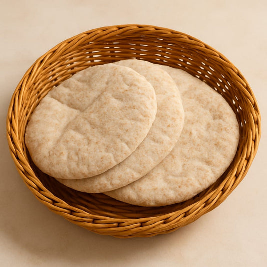 ( ١٧٠ جم) عيش بلدى جلوتين فرى كيتو سمسم طري (٥ رغيف)