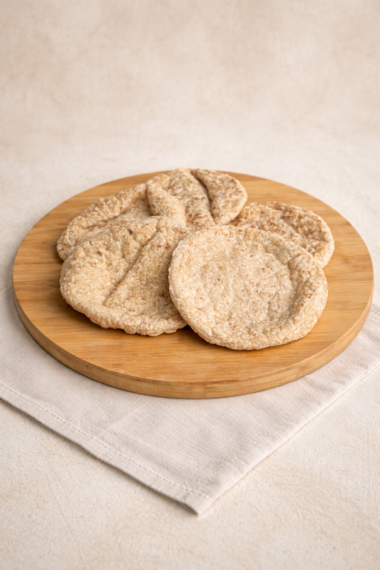 عيش بلدى جلوتين فرى لوز طري (٥ رغيف) + عيش بلدى جلوتين فرى سمسم طري (٥ رغيف)