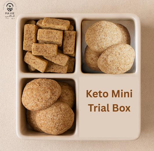 The Keto Mini Trial Box عيش بلدى لوز محمص + عيش بلدى سمسم محمص + منين